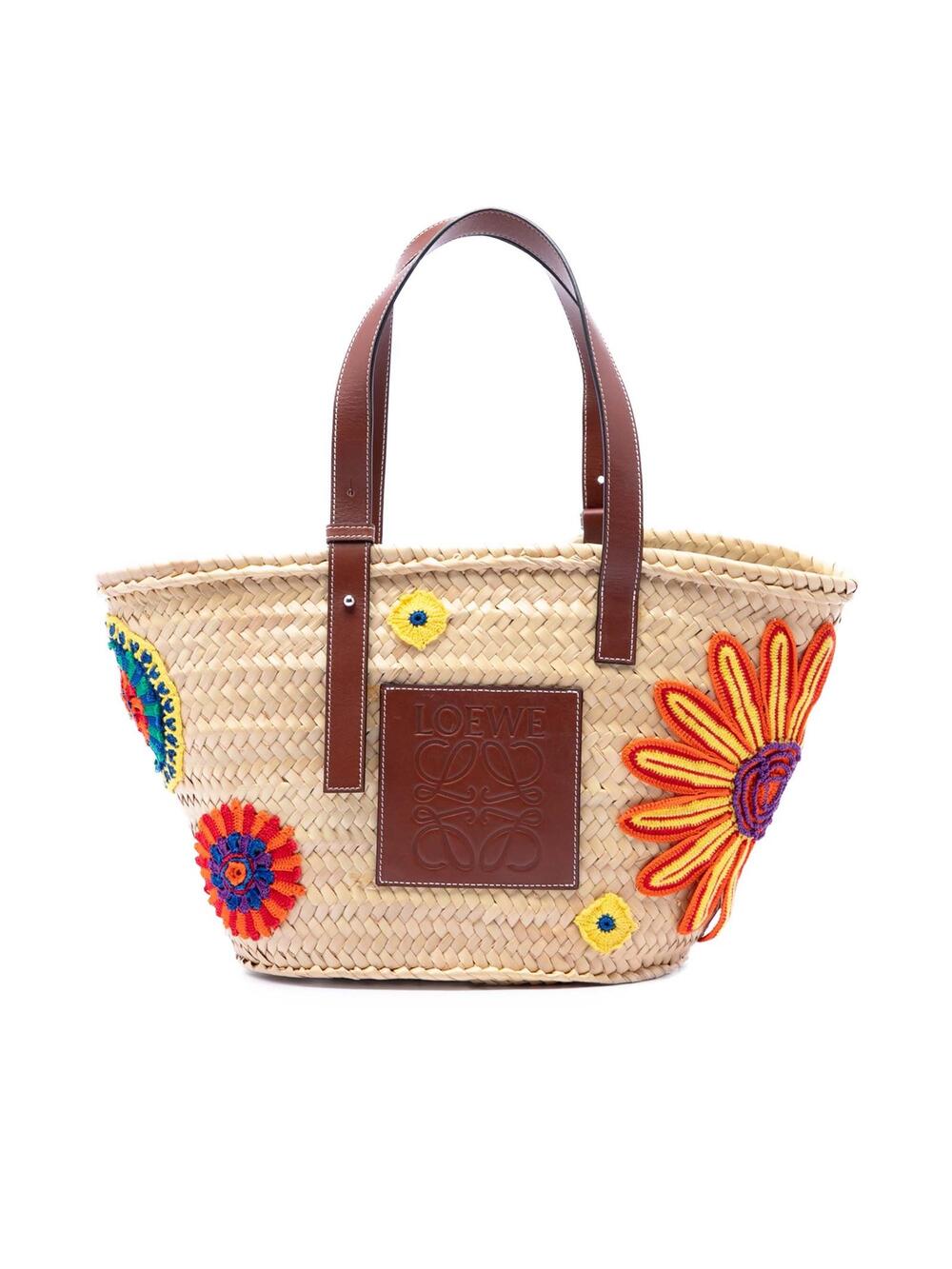 Loewe Large Floral Embroidered Raffia #297660L62B